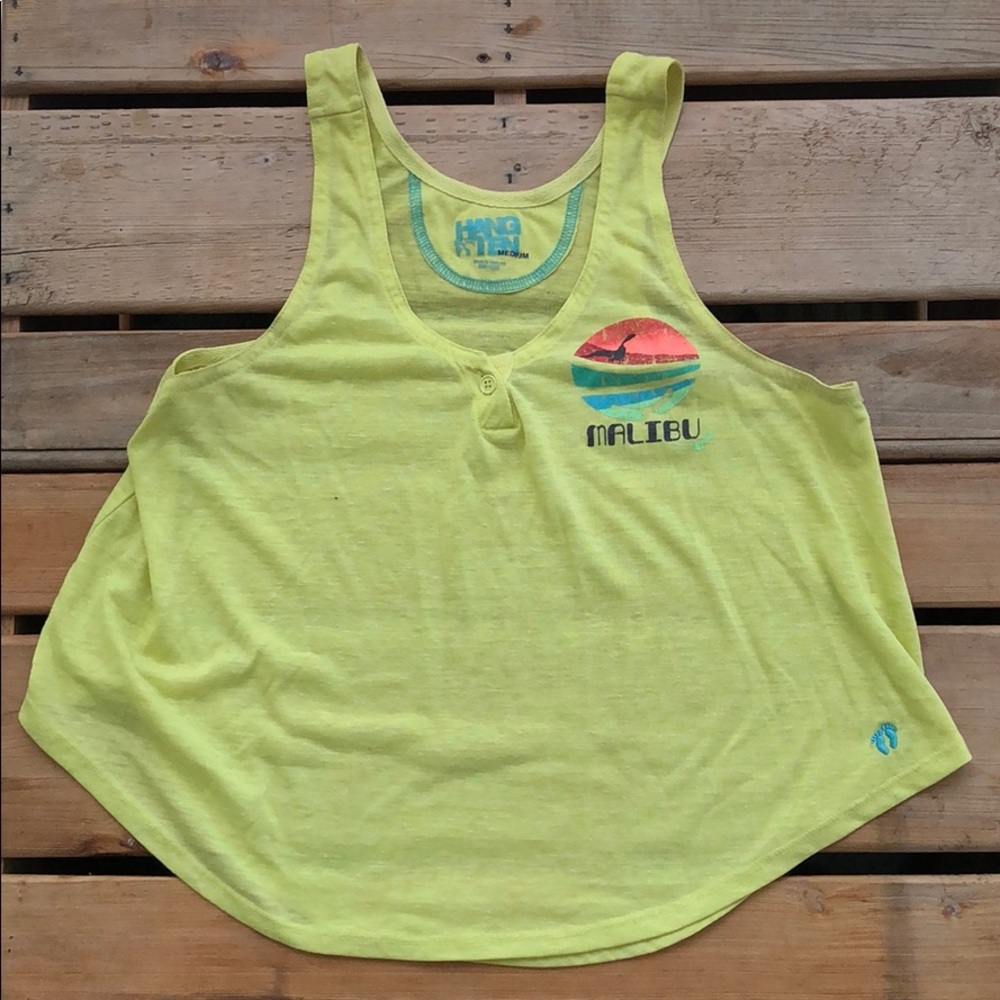 Yellow flowy tank top
